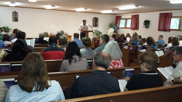 A capella congregational singing on the first day of the week.