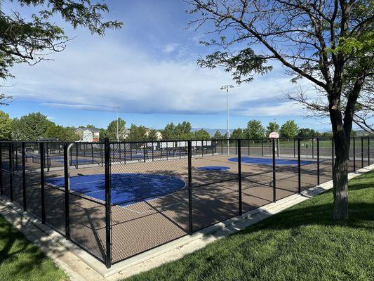 Nice angle of the basketball court.