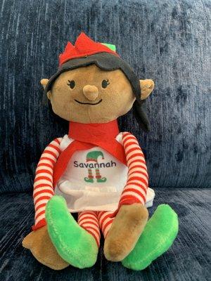 Personalized Elves plush dolls come in Caucasian and African American tones.  Sublimated with names.