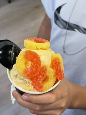 Mango flavor with peach ring