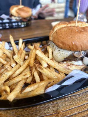 Mushroom burger and fries. So good!