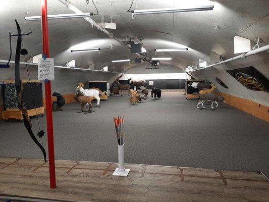 Inside the Archery club.