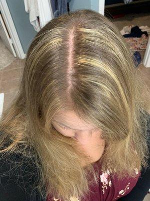 Streaky uneven highlights