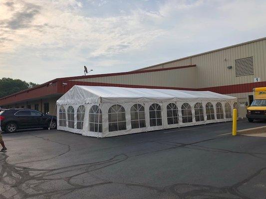 Frame Tent with Cathedral Window Sidewalls - Outside View