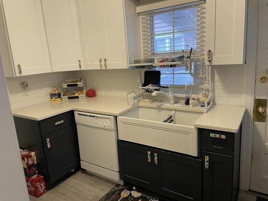 This is just one of 4 areas with cabinets. I especially like how well their colors compliment each other.