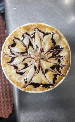 A delicious hot cafe mocha of our specialty coffee selection!