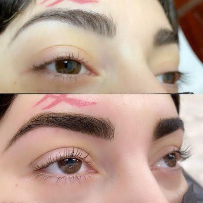 Lash lifting, brow threading and tinting