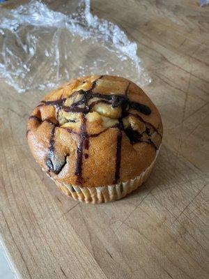 Chocolate chip drizzle muffin