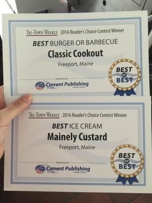 We are very excited to be named Best Burger or Barbecue!