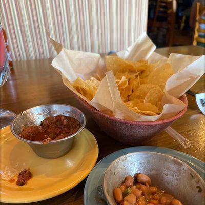 Chips come with beans and salsa!