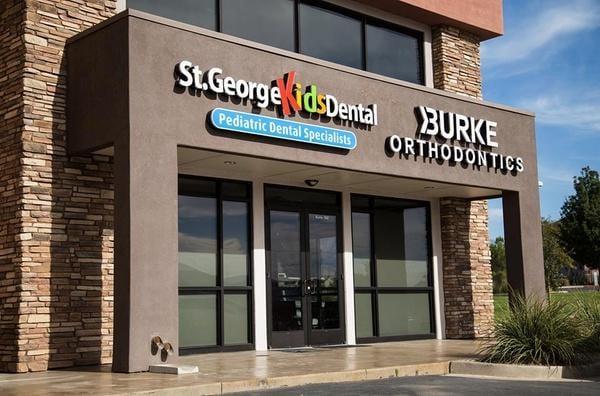 This is St. George Kids Dental from the outside. We are located on Mall Drive at the intersection of Riverside and Mall Drive.