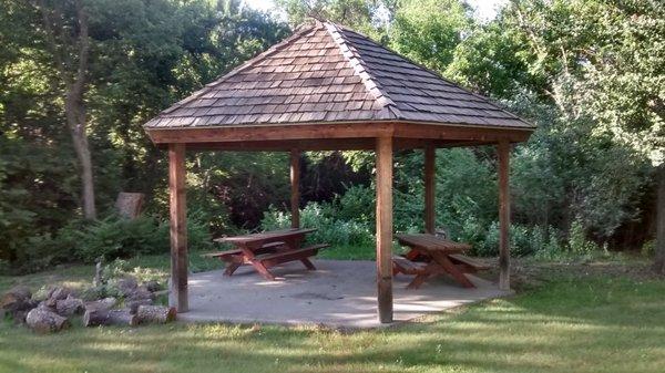 Shared my dinner with a family of raccoons, a cardinal, and a babbling stream :)