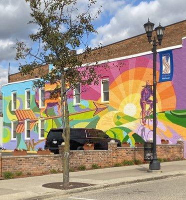 This fun, bright mural always catches my eye as I drive through town.