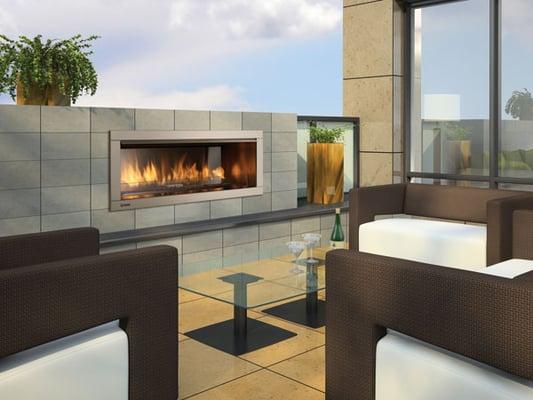 Add an outdoor fireplace for added warmth.