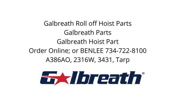 Galbreath roll off truck parts. Rollers, Pins, sheaves, pulley. 381AO, 386AO, 2316W.