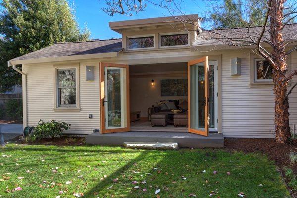 Old garage to kids' hang out space with bathroom.