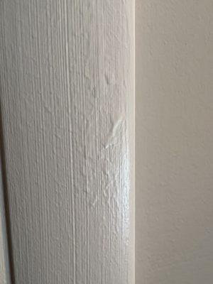 Just about as good as the trim looked, which is bad. Remember, this was bare wood and smooth.