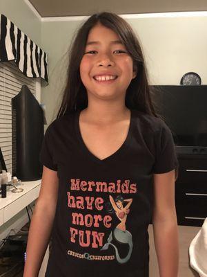 Great tee. She loved it and wore it to school the next day.