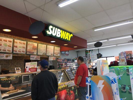 Subway inside convenience store