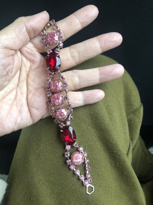 Red rhinestone bracelet