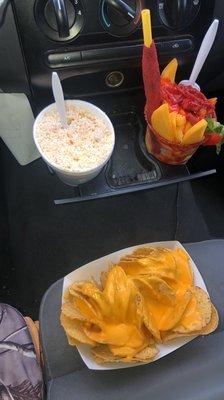 Nachos, chamango, corn in a cup, 2nd time trying this place out (: