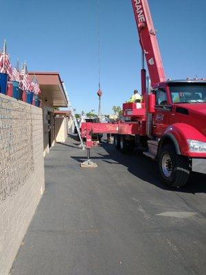 Richard from heat Slayer hvac is installing brand new air conditioner on our condo roof. Great job!