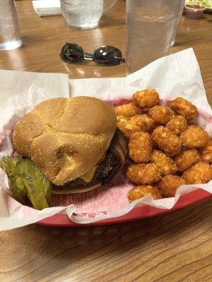 Bacon cheeseburger and buffalo tots.