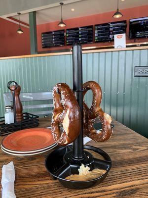 Soft pretzels and beer cheese