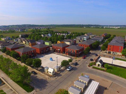 New Town St. Charles sand volleyball court