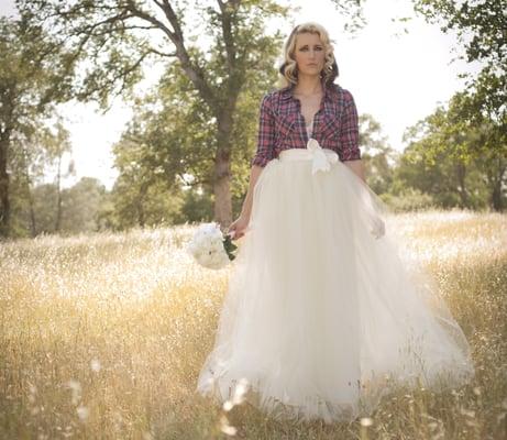 The Ivory Tulle Wedding Skirt photo by Mackenzie Hughes