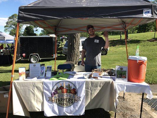 The Aurora Farmers Market Volunteer tent is the place to get information about local events and programs!