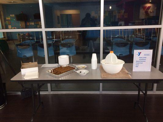 Member Appreciation Day at the YMCA - Some breakfast for the members! They also had popcorn and a dinner in the afternoon!