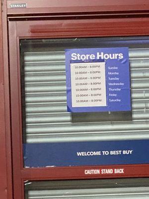 Best Buy is not open till 9:00, they close at 8