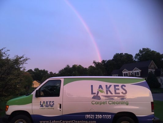 Cleaning a customers home with a rainbow up above!!