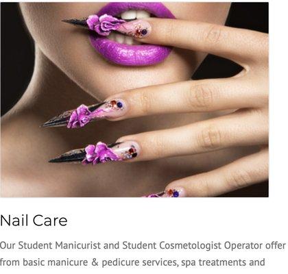 Manicures, pedicures and nails.