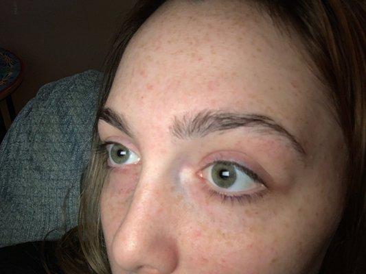 Brows the day after waxing