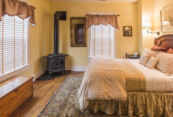 The Sussex Room has a queen bed and spa shower