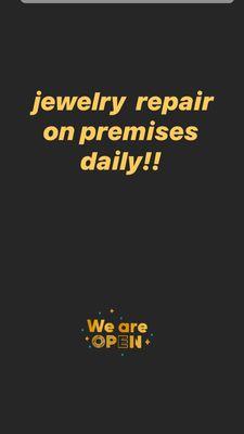 We do all kind of jewelry repair in premises we have fair prices