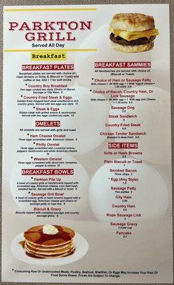 New menu