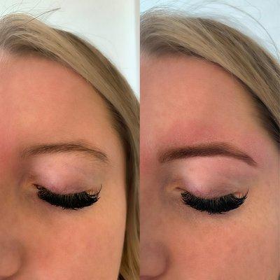 Brow wax and tint