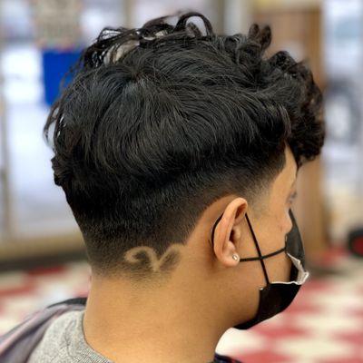 2 Block Haircut with design