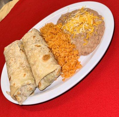 2 Carne Asada Burritos With Rice & Beans