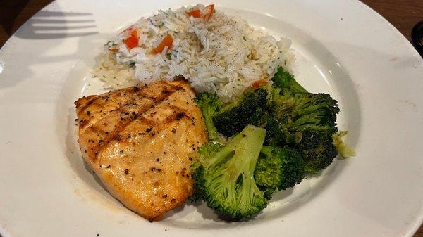 Simply Grilled Salmon, Garlic-butter Broccoli, & Jasmine Rice Pilaf