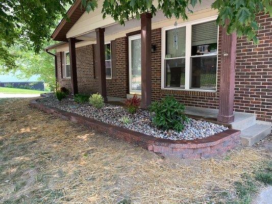 New wall, rock and plants provided by Weekend Warriors