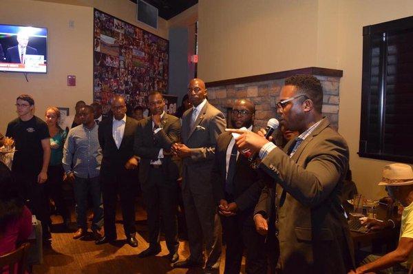 Attorney Kweku Darfoor speaking at the South Florida launch event of The Collective PAC.