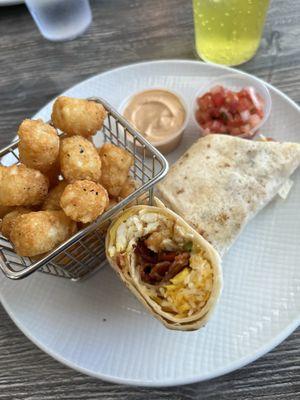 Breakfast Burrito with potato nuggets was great