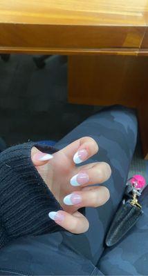 french tip almond nails