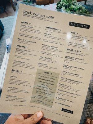 There was a menu for the cafe that's downstairs. No one mentioned whether you could order from it and have it brought up to you.