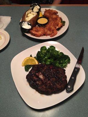 Ugly Steak and coconut prawns at it's best!!