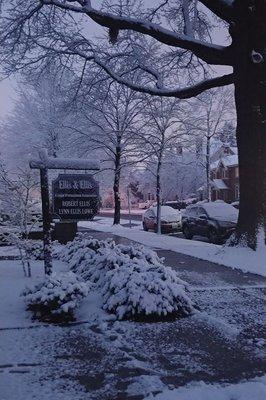 A wonderful winter view from our sidewalk.